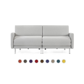 Canapé convertible lit Likoolis 2/3 places Design BOSS DUO 160 cm LARGE avec accoudoirs larges tissu light grey