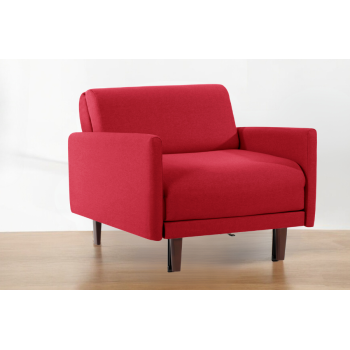 Fauteuil convertible lit 1 Place PACHA 70 cm LARGE avec accoudoirs larges - tissu rouge