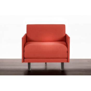  	Fauteuil convertible lit Likoolis 1 Place ROLLER 80 MEDIUM avec accoudoirs fins tissu orange