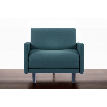 Fauteuil convertible lit Likoolis  1 Place ROLLER 80 LARGE avec accoudoirs larges tissu aquamarine